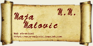 Maja Malović vizit kartica